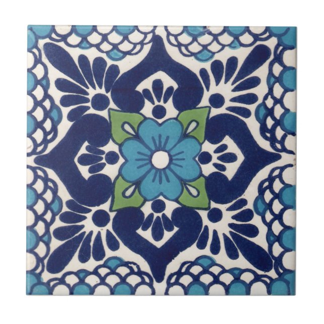 Carreau Tuile de Talavera de Mexicain (Devant)