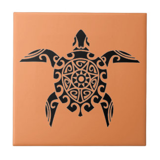 Carreau Tuile de tortue de style de tatouage de conception
