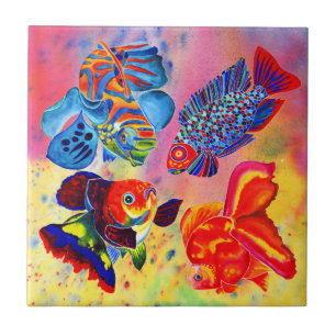 Carreau Tuile décorative de conception de poisson rouge