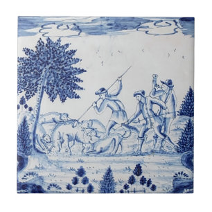 Carreau Tuile Delft traditionnelle avec chasseurs-28