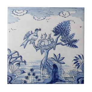 Carreau Tuile Delft traditionnelle avec oiseaux-30