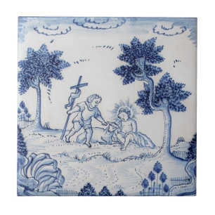 Carreau Tuile Delft traditionnelle avec scène biblique-34