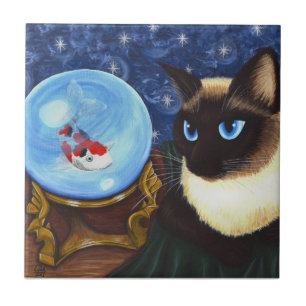 Carreau Tuile d'imaginaire de fortune de Koi de boule de