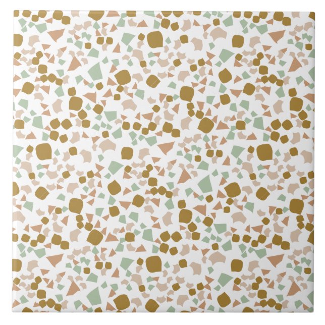 Carreau Tuile d'or blanc Terrazzo simple moderne (Devant)