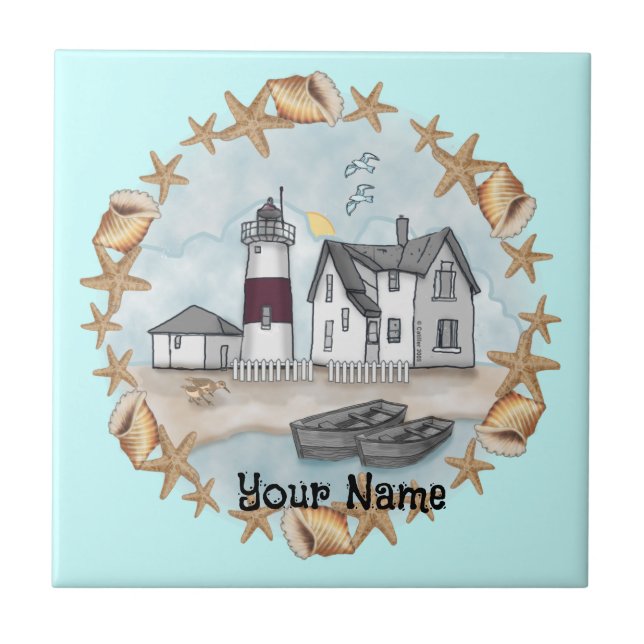 Carreau Tuile du phare Connecticut Shells (Devant)