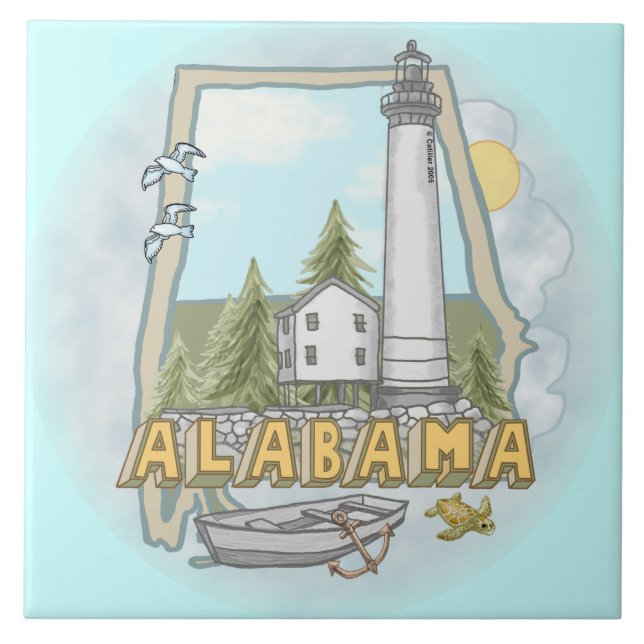 Carreau Tuile du phare d'Alabama (Devant)
