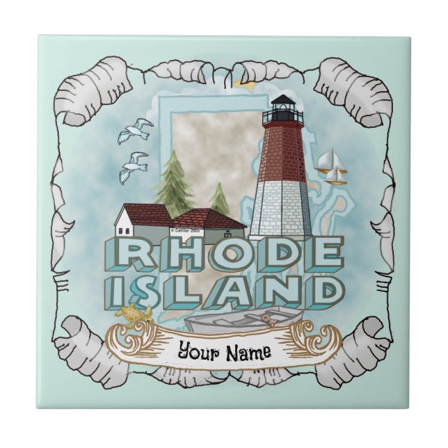Carreau Tuile du phare de Rhode Island (Devant)