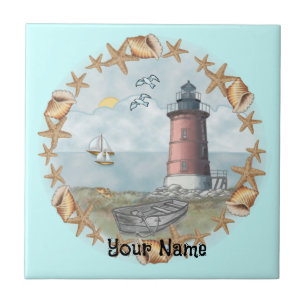 Carreau Tuile du phare Delaware Shells