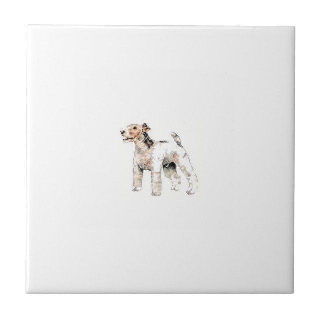 Carreau Tuile d'une chevelure de Fox Terrier de fil (Devant)