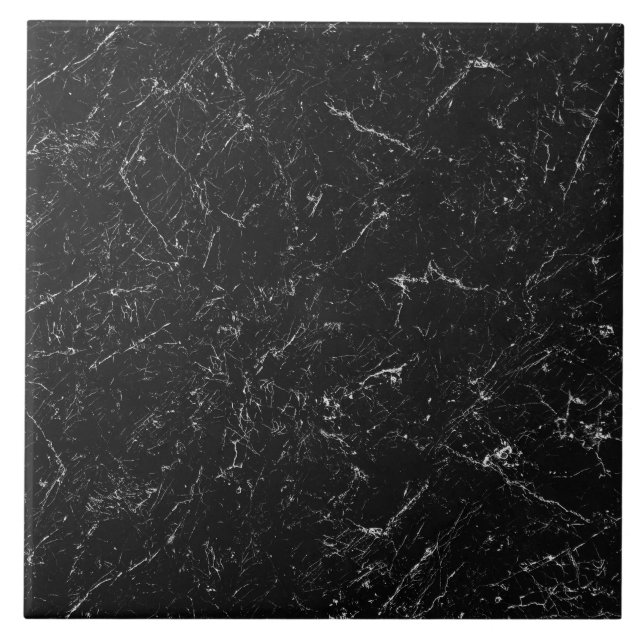 Carreau Tuile en céramique de marbre noir (Devant)
