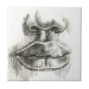 Carreau Tuile en céramique de photo de croquis de crayon