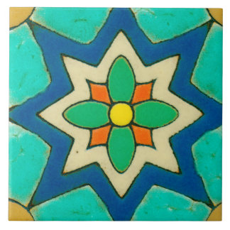 Carreau Tuile en céramique de photo de fleur espagnole