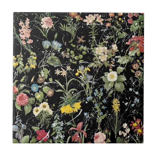 Carreau Tuile en céramique de photo de Millefleur (Devant)