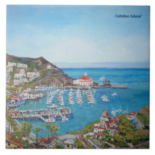 Carreau Tuile en céramique de photo d'île de Catalina