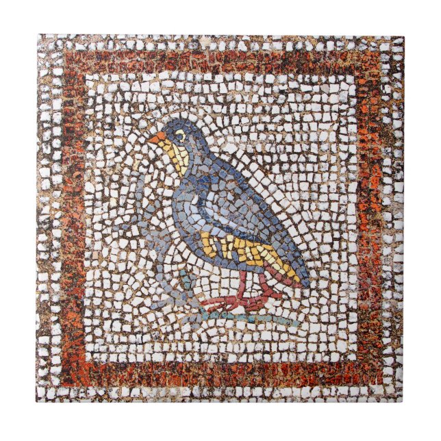 Carreau Tuile en céramique de trépied de mosaïque d'oiseau (Devant)