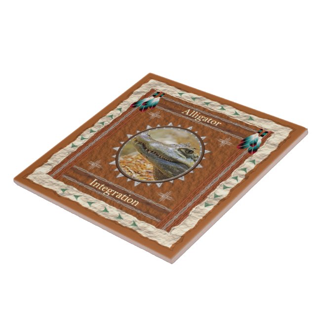 Carreau Tuile en céramique d'intégration d'alligator (Côté)