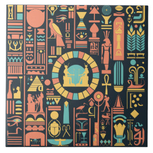 Carreau Tuile en céramique égyptienne Hiéroglyphes