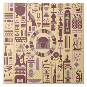 Carreau Tuile en céramique égyptienne Hiéroglyphes