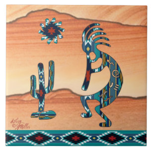 Carreau Tuile en céramique Kokopelli