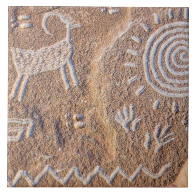 Carreau Tuile en céramique Petroglyphe Sud-Ouest (Devant)