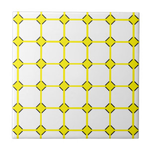 Carreau Tuile en céramique Rhombus jaune, petite (4,25 po 