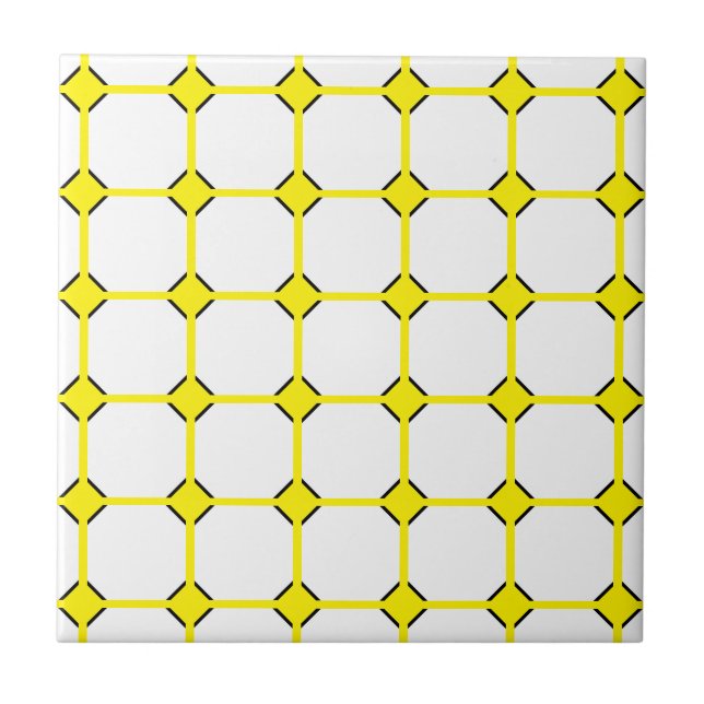 Carreau Tuile en céramique Rhombus jaune, petite (4,25 po  (Devant)