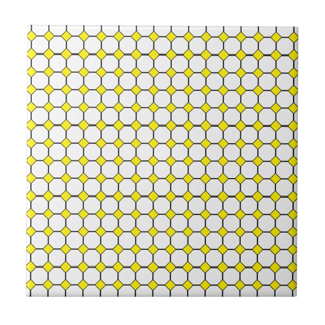 Carreau Tuile en céramique rhombus jaune, petite (4,25 po  (Devant)