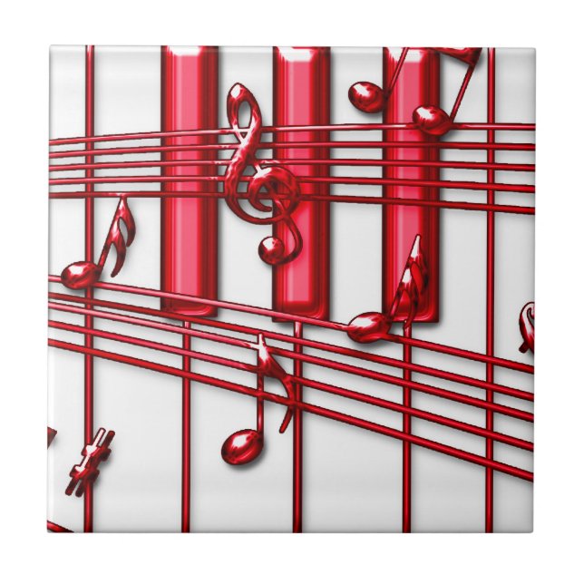 Carreau Tuile en céramique rouge de photo de clavier de (Devant)