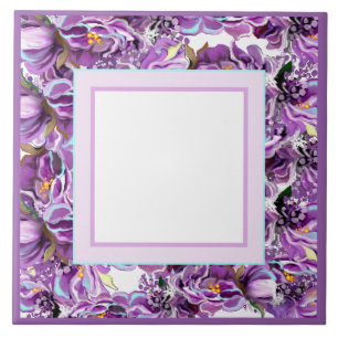 Carreau Tuile en céramique violet âme détail