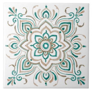 Carreau Tuile espagnole vintage turquoise