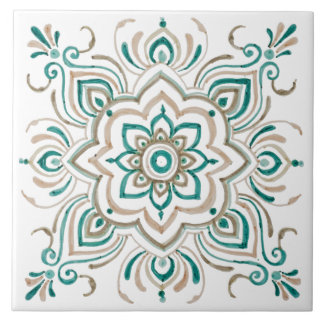 Carreau Tuile espagnole vintage turquoise