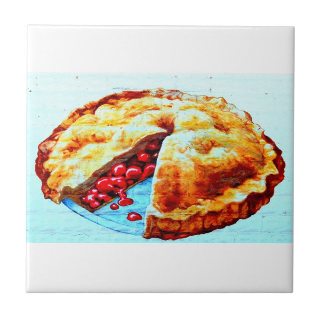 Carreau tuile faite maison de tarte aux cerises (Devant)