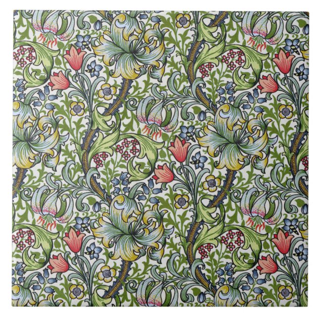 Carreau Tuile florale d'art de motif de chintz de lis de (Devant)