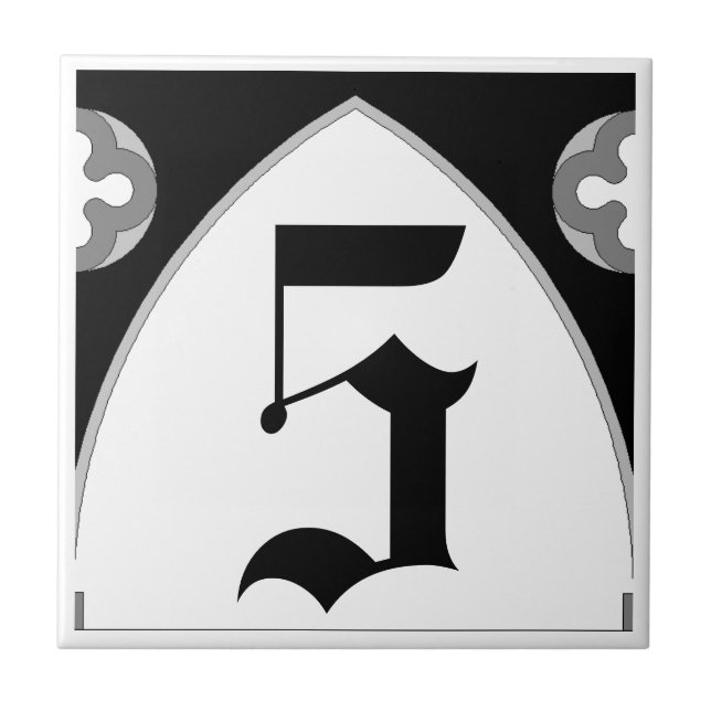 Carreau Tuile gothique de numéro de maison (Devant)