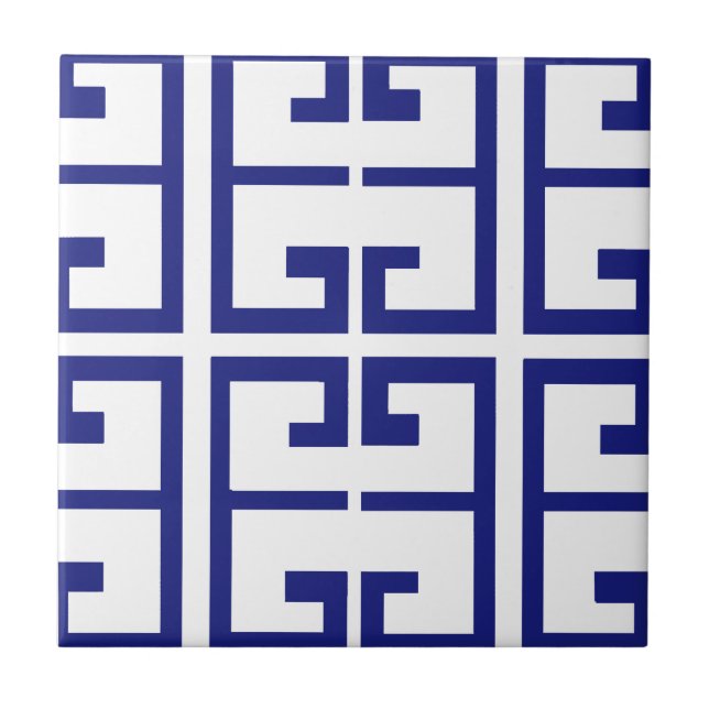 Carreau Tuile grecque bleue (Devant)
