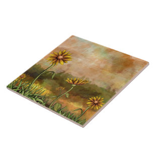 Carreau Tuile heureuse de tournesols