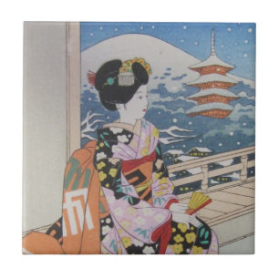 Carreau Tuile japonaise de geisha