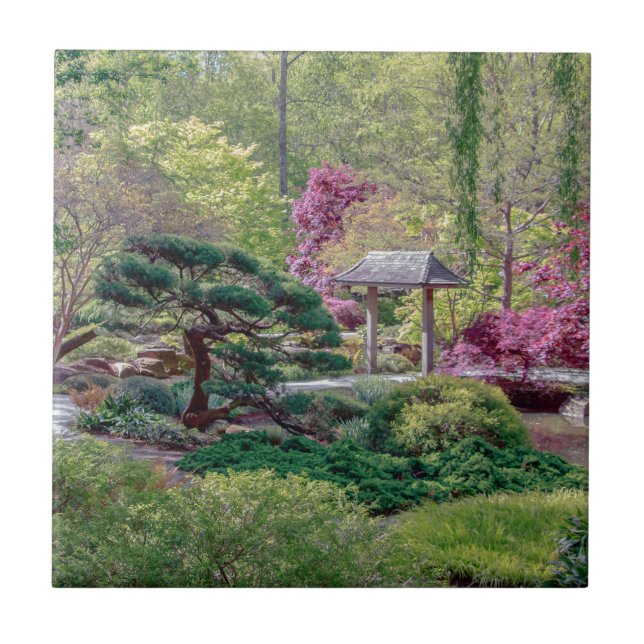 Carreau Tuile japonaise de photo de jardin (Devant)
