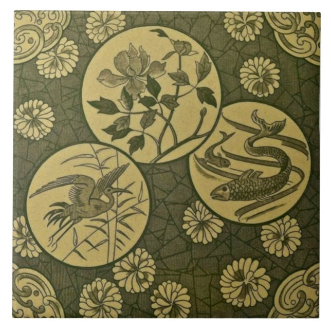 Carreau Tuile japonaise d'esthétique anglo-japonaise Repro (Devant)