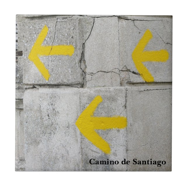 Carreau Tuile jaune de Camino de flèches (Devant)
