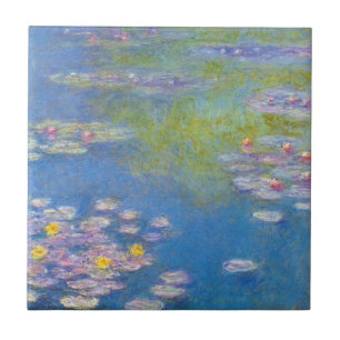 Carreau Tuile jaune de nénuphars de Monet