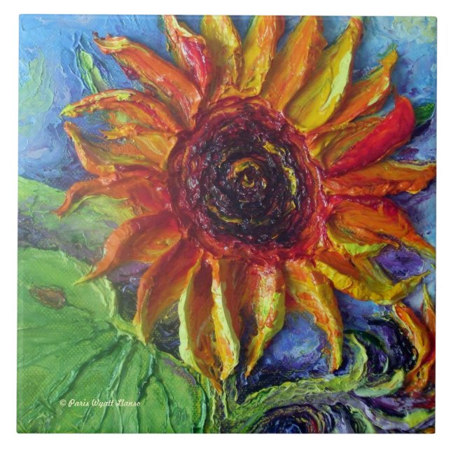 Carreau Tuile jaune de tournesol (Devant)
