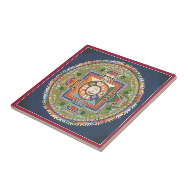 Carreau Tuile - mandala de compassion (Chenrezig) (Côté)