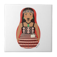 Tuile maorie de Matryoshka de danseur