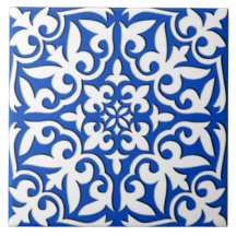 Tuile marocaine - bleu et blanc de cobalt
