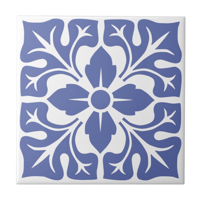 Carreau Tuile marocaine bleue 7 (Devant)