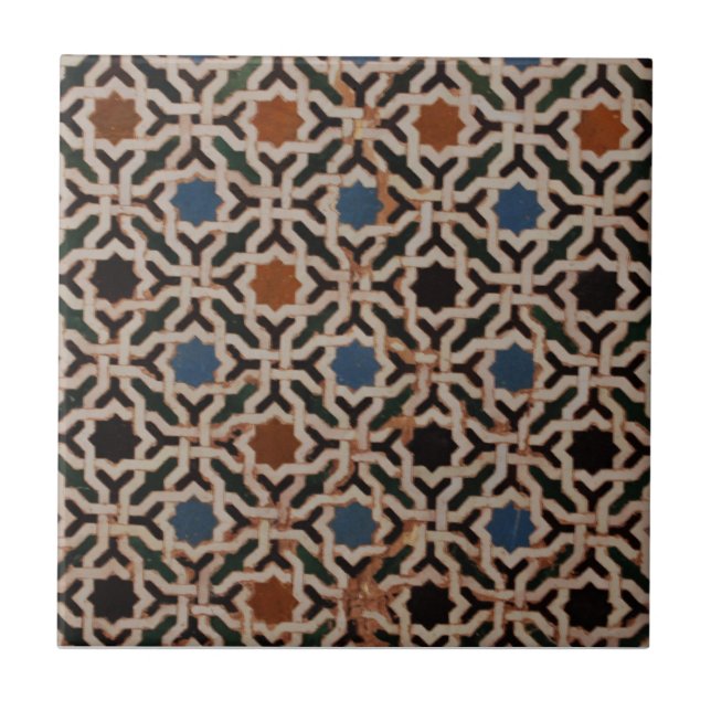 Carreau Tuile maure espagnole de motif (Devant)