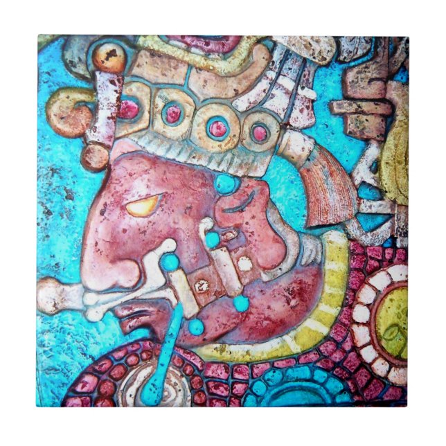Carreau Tuile maya indienne aztèque de soulagement de (Devant)