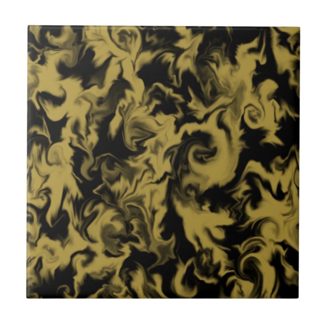 Carreau Tuile mélangée de couleur d'or et de noir (Devant)
