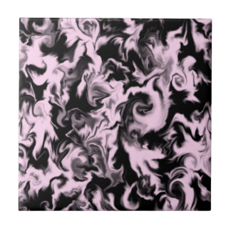 Carreau Tuile mélangée rose et noire à peine de baie de